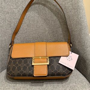 Nanette Lepore Brown and Tan Shoulder Bag